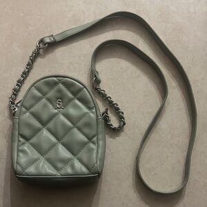 steve madden Elegant Quilted Green Crossbody Bag